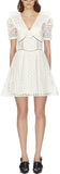 White Floral Petal Broderie Mini Dress