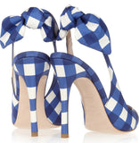 Gingham Slingback Sandals - (Orange, Blue, Red, Green) - DESIGNER INSPIRED FASHIONS