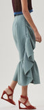 Revel Ruffle-Trimmed Cotton-Blend Trousers, Green