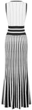 Striped V-Neck Jacquard Maxi Dress