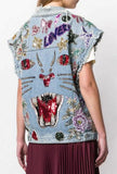 Sequin-Embellished Denim Vest | DESIGNER INSPIRED FASHIONS