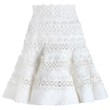 Double-breasted Crochet-Paneled Linen Jacket & Havoc Corded Skirt
