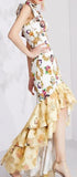 Printed Gown with Tiered Tulle Hem | DESIGNER INSPIRED FASHIONS