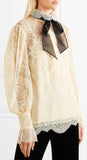 Pussy-Bow Lace Blouse