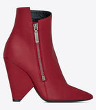 Niki Wedge Bootie in Leather - Red