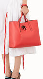 Leather Shopper Bag, Red