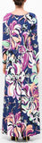 Long Floral Print Silk Dress