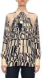 Letter Print Bow-Tie Shirt