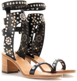 'Carol' Studded Sandals in Black or White - DESIGNER INSPIRED FASHIONS