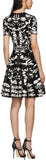 Black & White Botanical Spine Dress