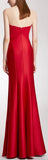 Long Rhinestone-Detail Red Gown