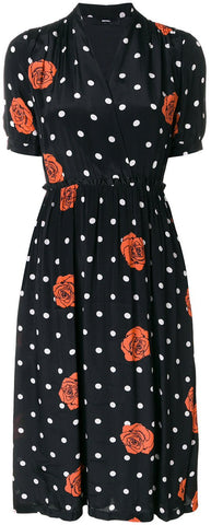 Rose Polka Dot Wrap Dress