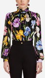 Printed Silk Satin Blouse