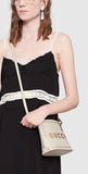 Guccy Mini Shoulder Bag - White, Black, Gold