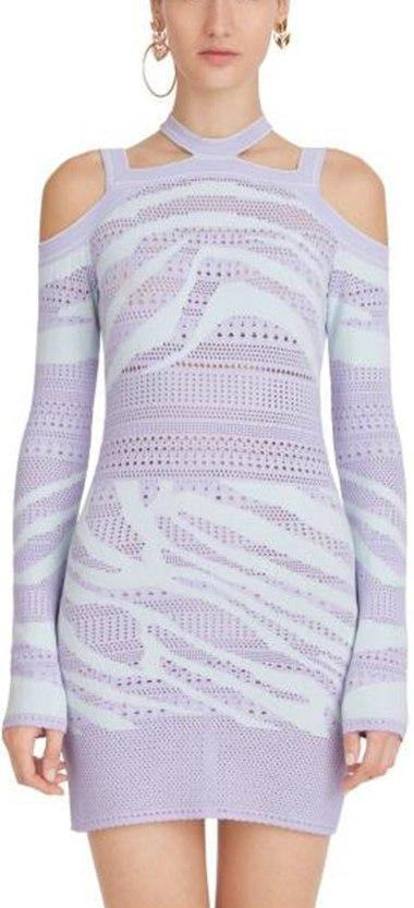 Cut-Out Cold-Shoulder Knit Mini Dress