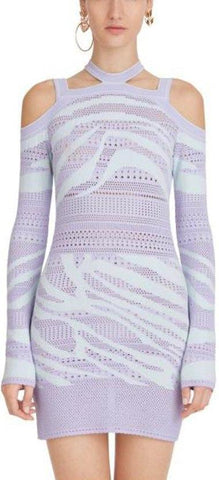 Cut-Out Cold-Shoulder Knit Mini Dress