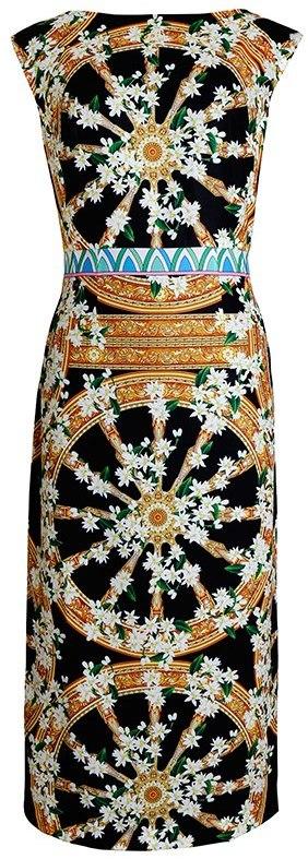 Floral Wheel Printed Midi Dress