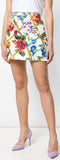 Floral Print Brocade Mini Skirt