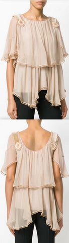 Ruffled Fringed Blouse