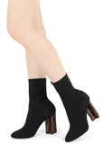 Silhouette Sock Ankle Boots, Black