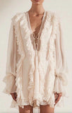 Ruffled Crepe Mini Dress