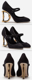 Mary Janes in Lurex with Sculpted Heel | DESIGNER INSPIRED FASHIONS