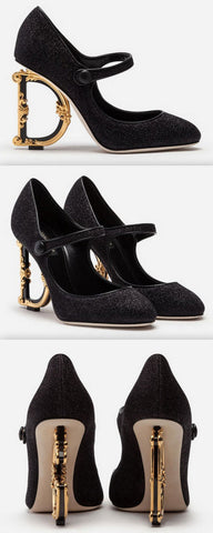Mary Janes in Lurex with Sculpted Heel | DESIGNER INSPIRED FASHIONS