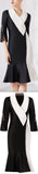 Crystal-Trimmed Two-Tone Cocktail Dress | DESIGNER INSPIRED FASHIONS
