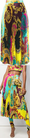 Voyage Barocco Print Pleated Skirt | DESIGNER INSPIRED FASHIONS