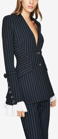 Pinstripe Tailoring Basque Jacket