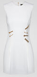 Pin-Clip Mini Dress, White | DESIGNER INSPIRED FASHIONS