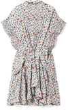 Ruffle-Trimmed Pleated Floral-Print Georgette Mini Dress