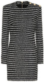 Striped Tweed Mini Dress