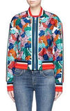 Red Bermuda Printed Silk Bomber Jacket