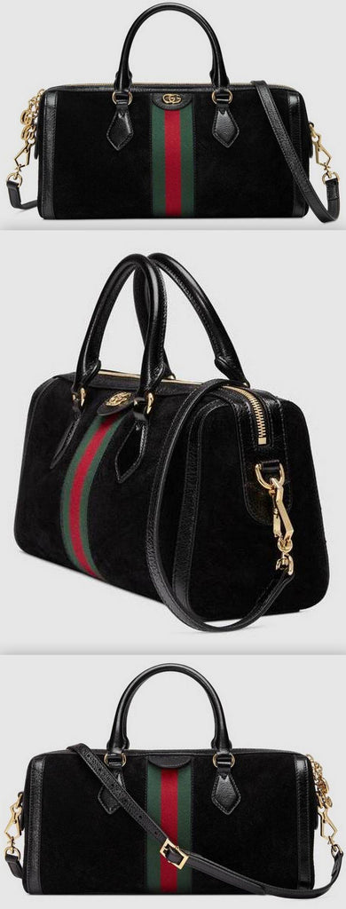 Black Ophidia Medium Top Handle Duffle Bag