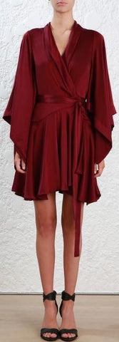 Burgundy Kimono Dress