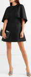 Cape-Effect Twill Mini Dress