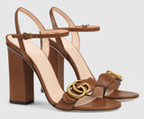 Leather Double G Sandals - Black, Burgundy, White, Brown