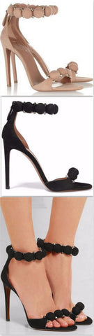 'Bomb' Studded Suede Sandals in Beige or Black - DESIGNER INSPIRED FASHIONS