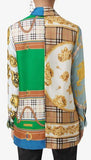 Archive Scarf Print Silk Tie-Neck Shirt