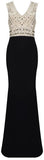 Embellished V-Neck Sleeveless Stretch Gown
