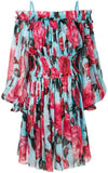 Cold Shoulder Rose Print Dress *Limited Stock* - custom made