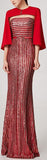 Sequin-Embellished Gown with Capelet