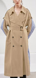 Striped Shirt-Back Trench Coat
