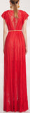 Red Lace Flutter Gown