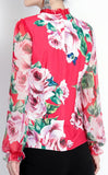 Red Floral Print Blouse