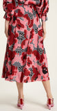 Poppy-Print Blouse and Pleated Skirt Set