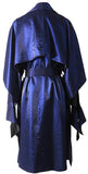 Shimmering-Effect Trench Coat - Blue or Black