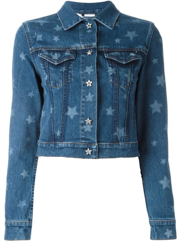 Star Print Short Denim Jacket - DESIGNER INSPIRED FASHIONS