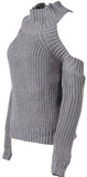 Cold-Shoulder Knit Sweater - (Various Colors to Choose From) - DESIGNER INSPIRED FASHIONS